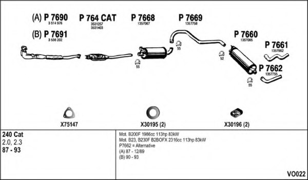 FENNO VO022 Exhaust System